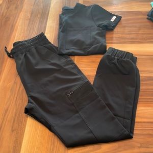 Black Scrubs Pants and Top Set